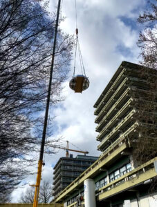 Figure 1: Lifted FWEC support structure at Ruhr-Universität Bochum