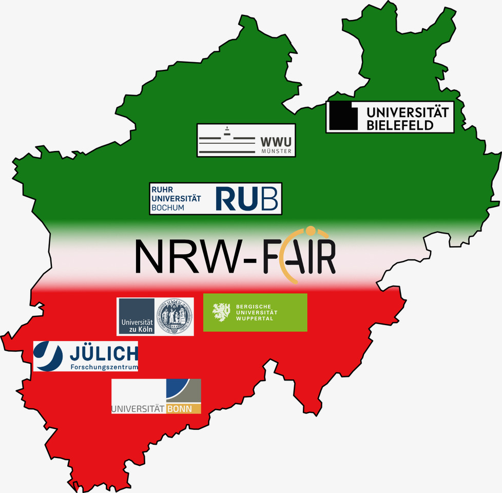 NRW FAIR Karte von Nrw mit beteiligten Standorten